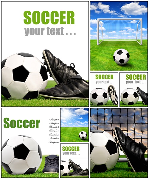 Soccer backgrounds with place for text - Stock Photo