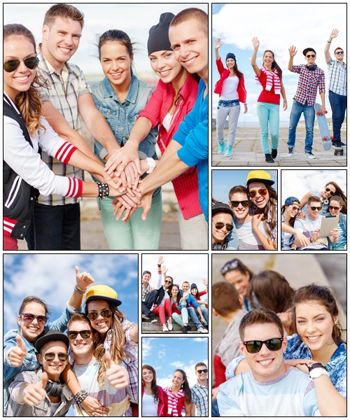 Happy teenagers, 11 - Stock Photo