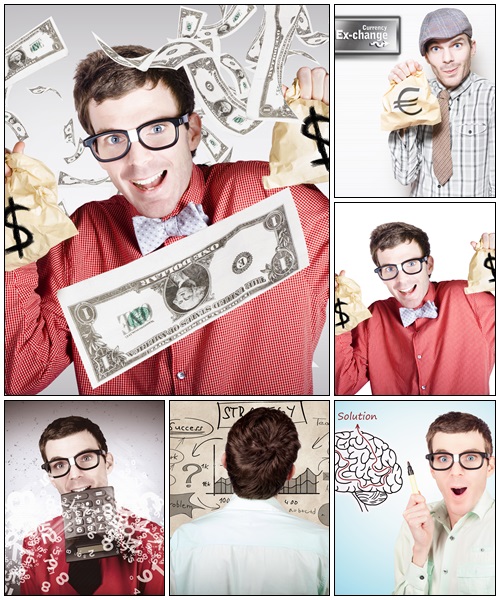 Brain businessman with creative idea illustration - Stock Photo