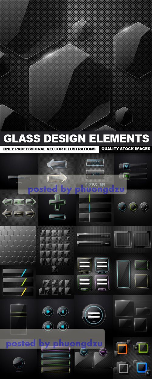 Glass Design Elements Vector 3