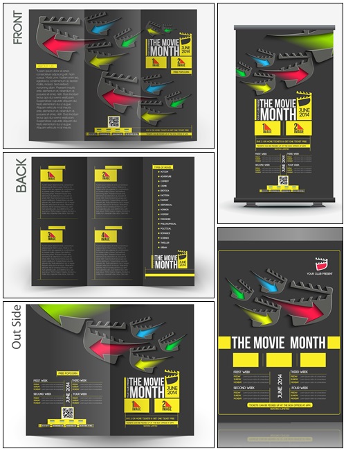 The Movie Month Brochure Design - vector stock
