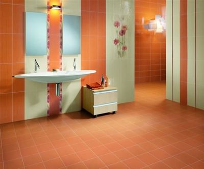 Оранжевая ванная комната – лето круглый год - советы мастера