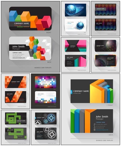 Business card technology backgrounds - vector stock
