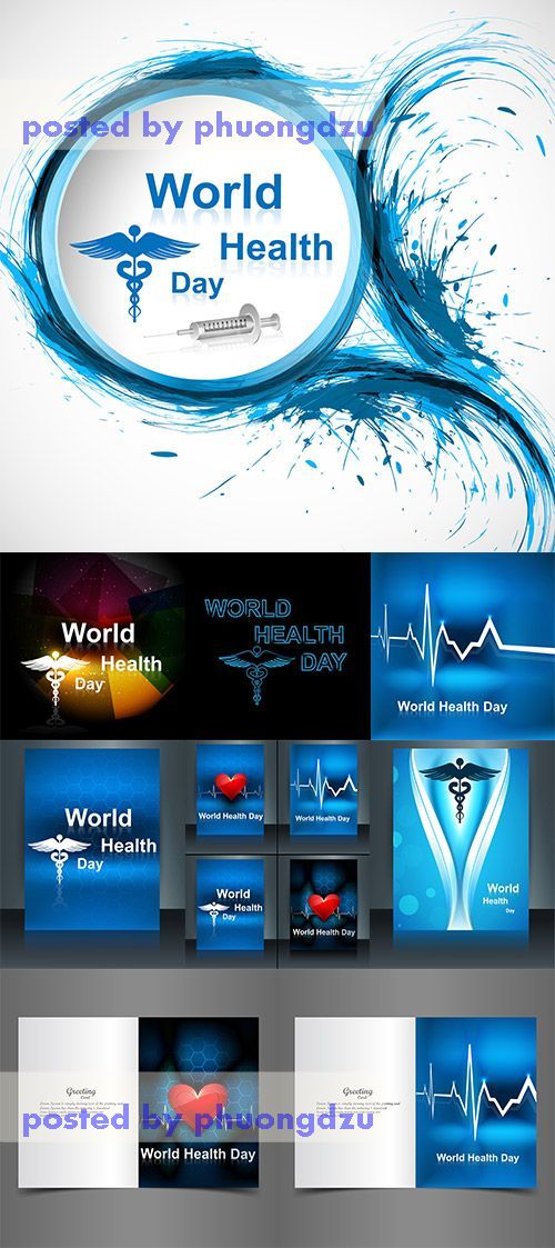 Stock: World health day beautiful presentation brochure collection set 5