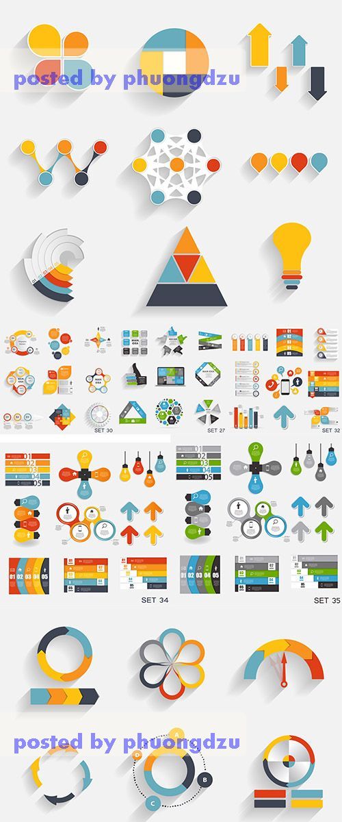 Stock: Collection of Infographic Templates for Business Vector 1