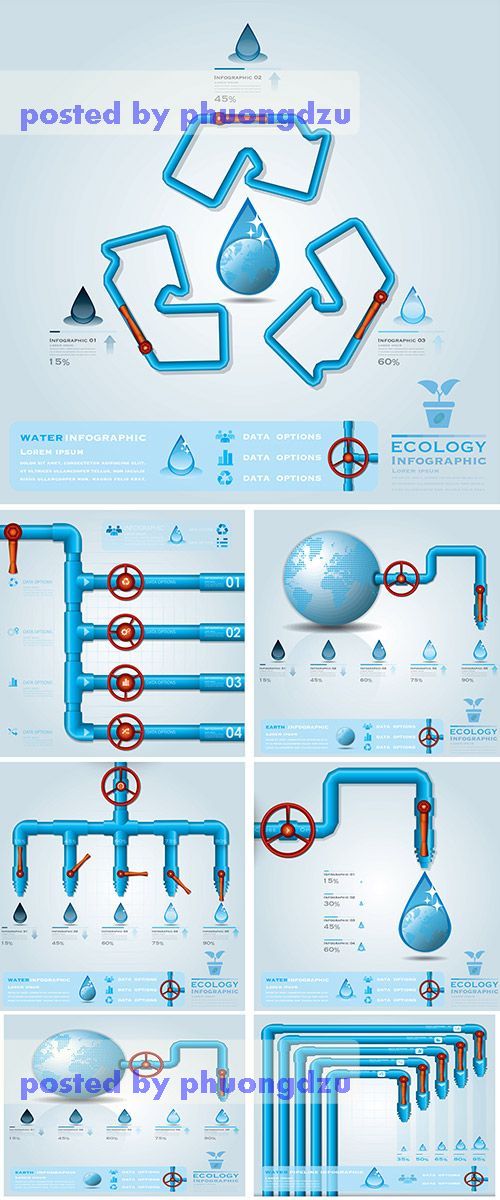 Stock: Ecology Water Pipeline Business Infographic 2