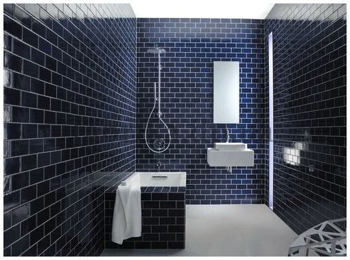 Интерьер ванной комнаты в стиле хай тек