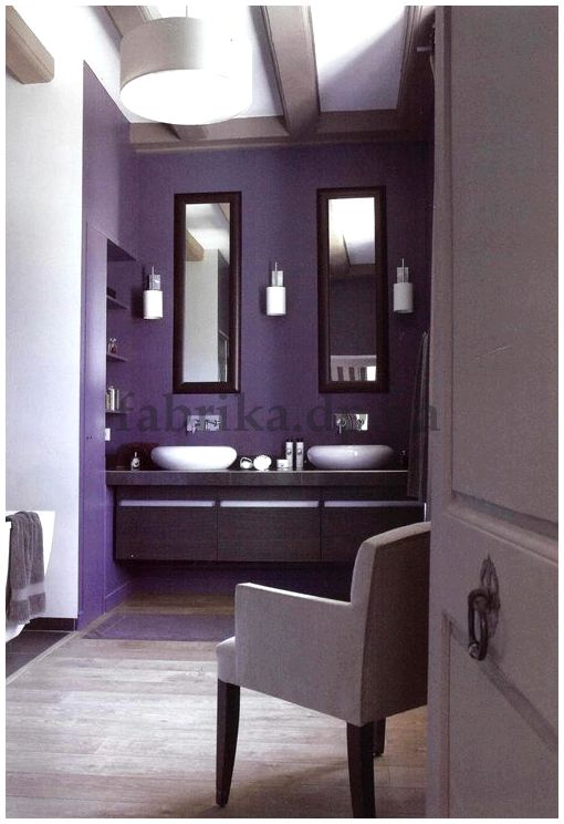 Дизайн ванной комнаты фиолетового цвета  - советы профессионала