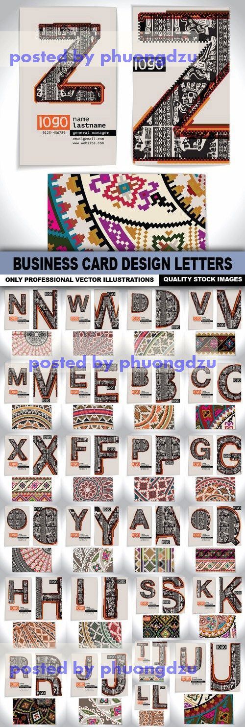 Business Card Design Letters Vector colection