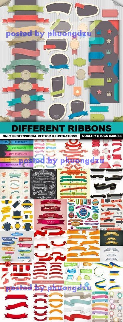 Different Ribbons Vector Collection