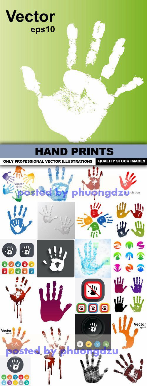 Hand Prints Vector colection 01
