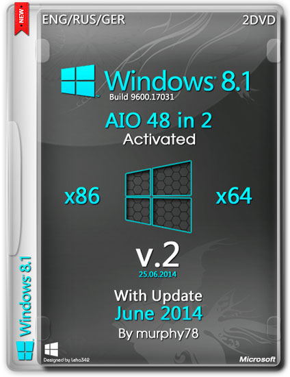 Windows 8.1 AIO 48in2 x86/x64 With Update June 2014 v.2 (ENG/RUS/GER)