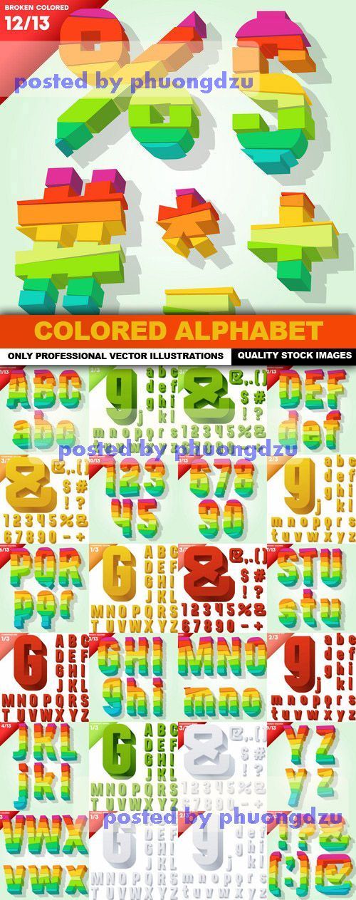 Colored Alphabet Vector 1