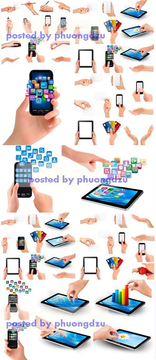 Hands And Device Vector colection part 1