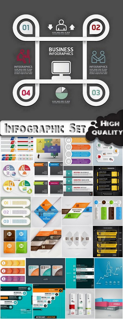 Infographic Design Elements in vector set from stock #62 - 25 Eps