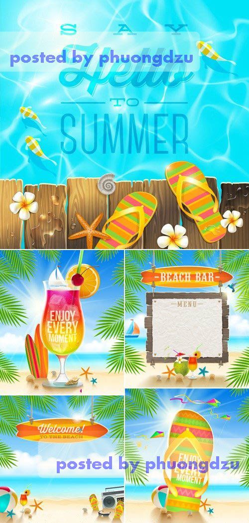 Summer Holidays Backgrounds Vector 07